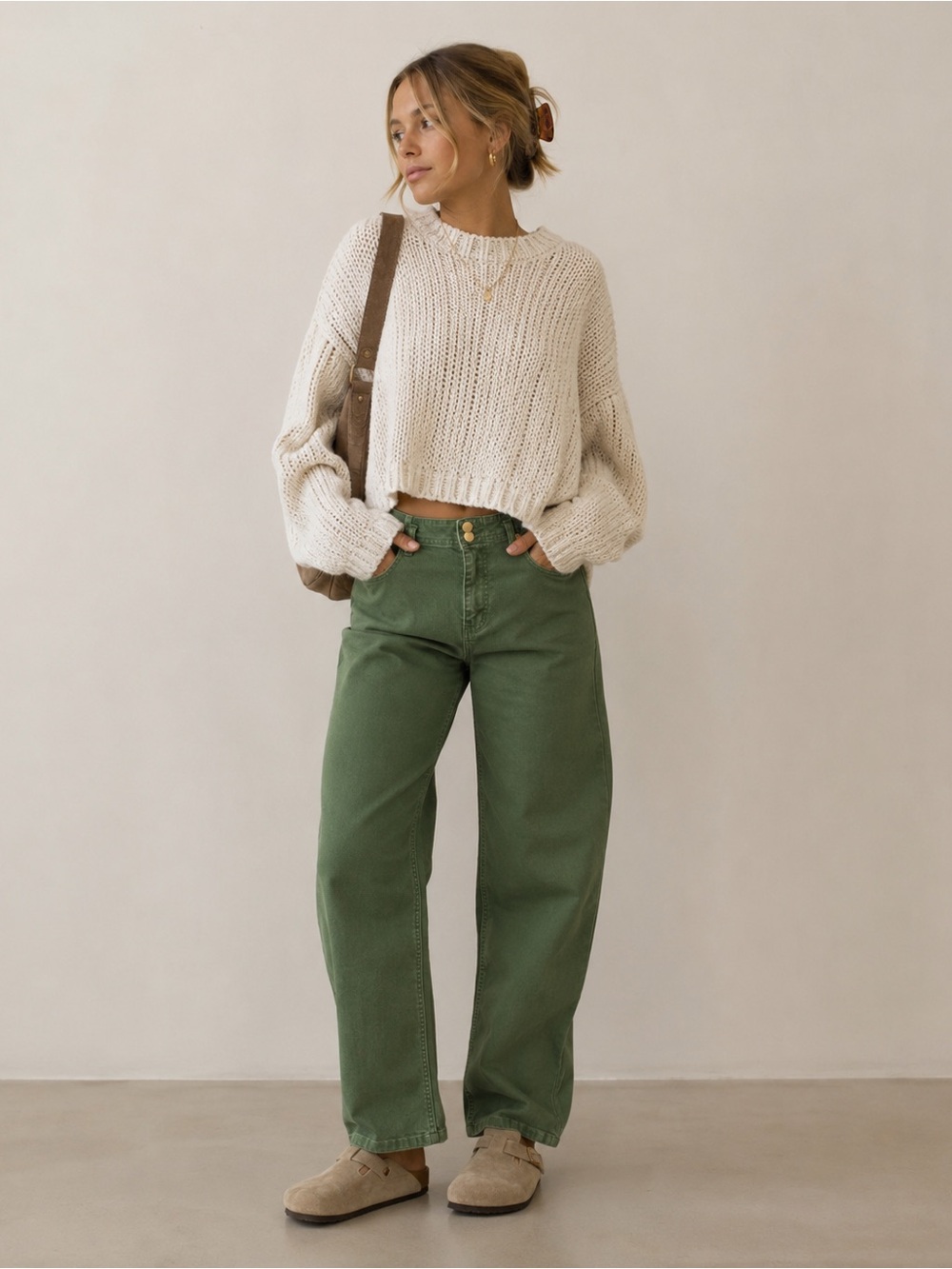 Dear John Holly Straight Leg Jeans in Army Olive Green.